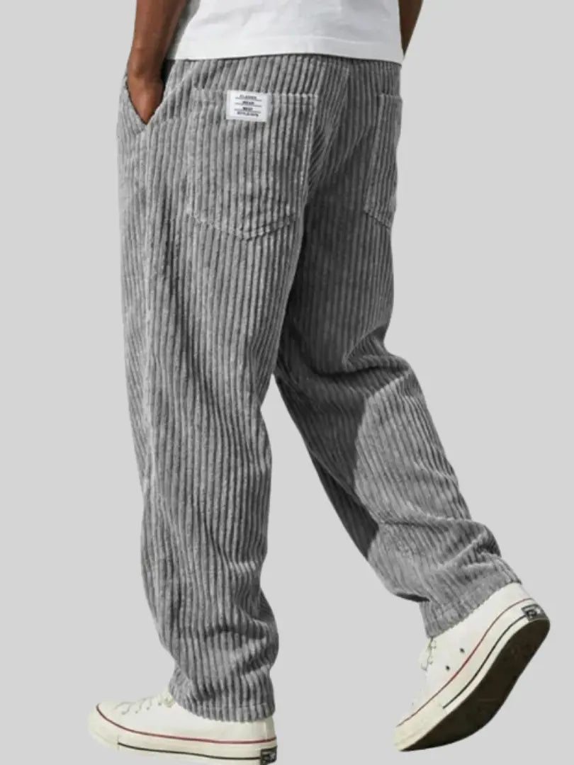 Herren Cordhose mit geradem Bein und elastischem Bund, lässig