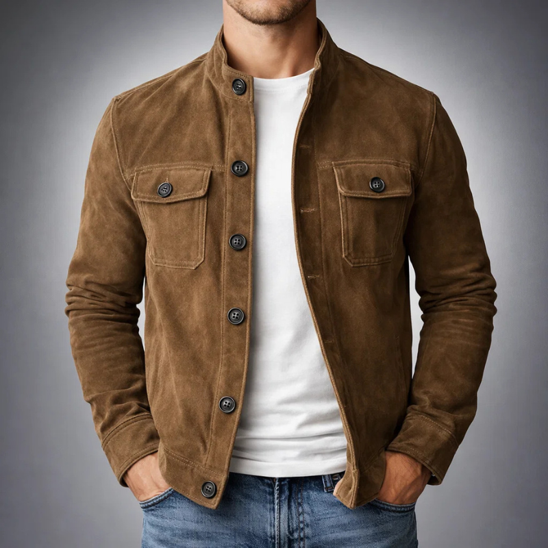 Veste utilitaire en daim pour homme