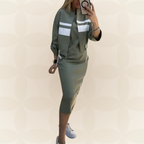 Damen-Kleidungsset mit kontrastierenden Details