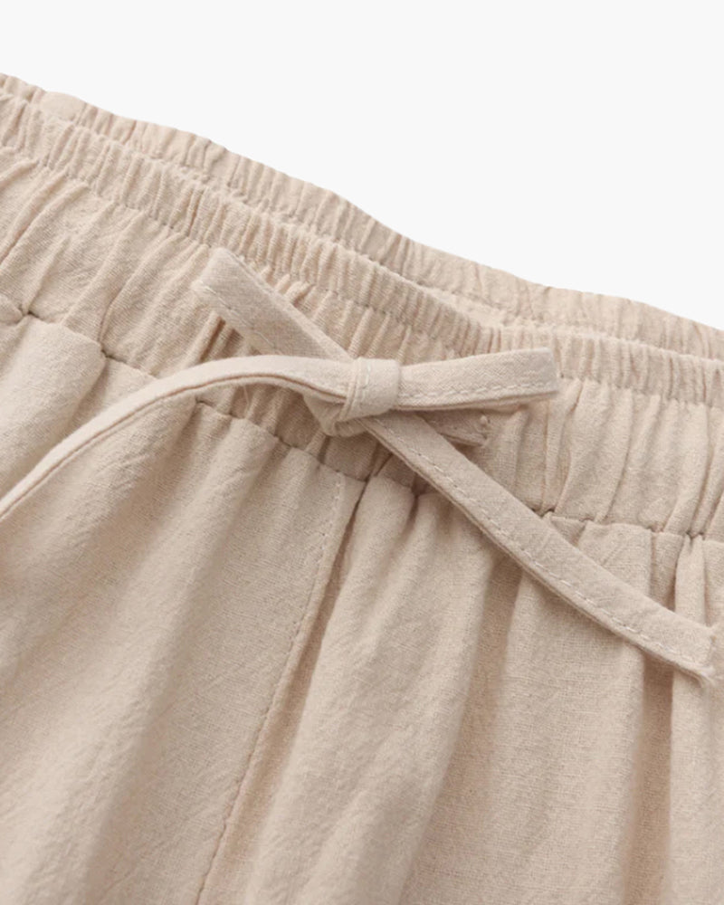 Herren Leichte Kordelzug-Hose mit schmal zulaufendem Bein, elastischem Bund und entspanntem Alltags-Schnitt