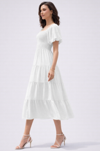 Women's Tiered Midi Dress for Elegant Summer and Everyday Styling