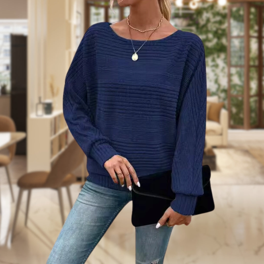 Pull en maille côtelée texturée pour femme