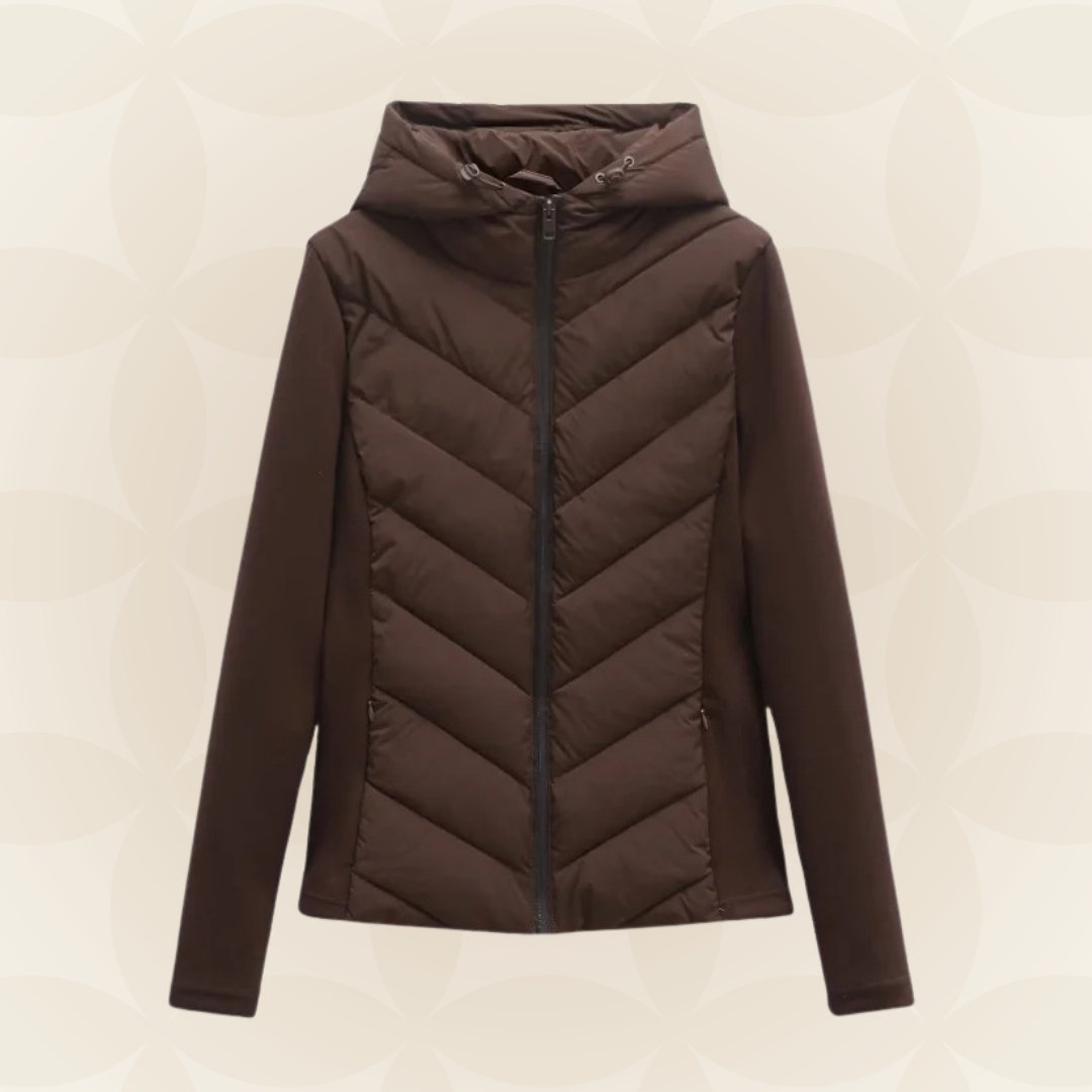 Veste matelassée hybride à capuche pour femme