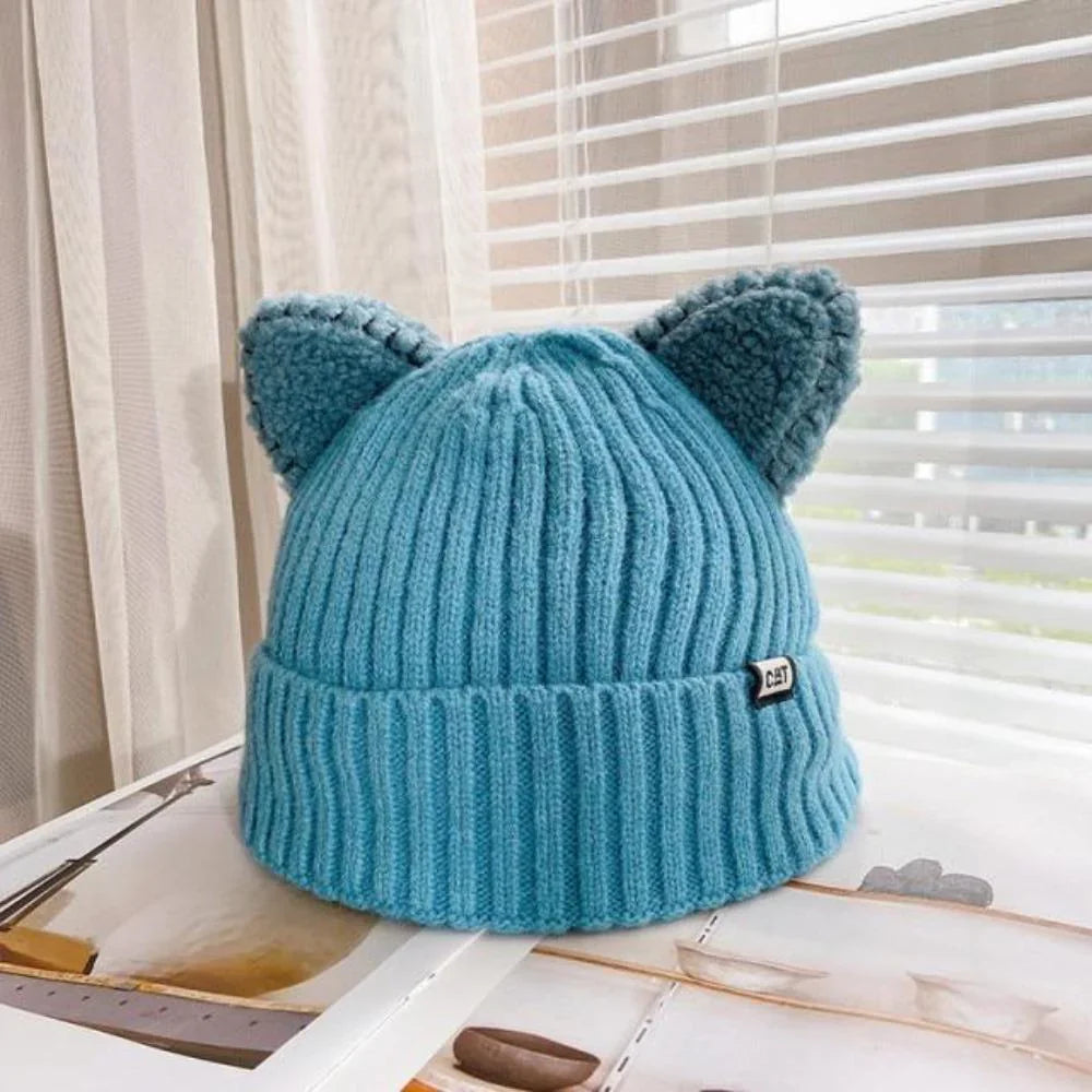 Bonnet pour femme à oreilles de chat