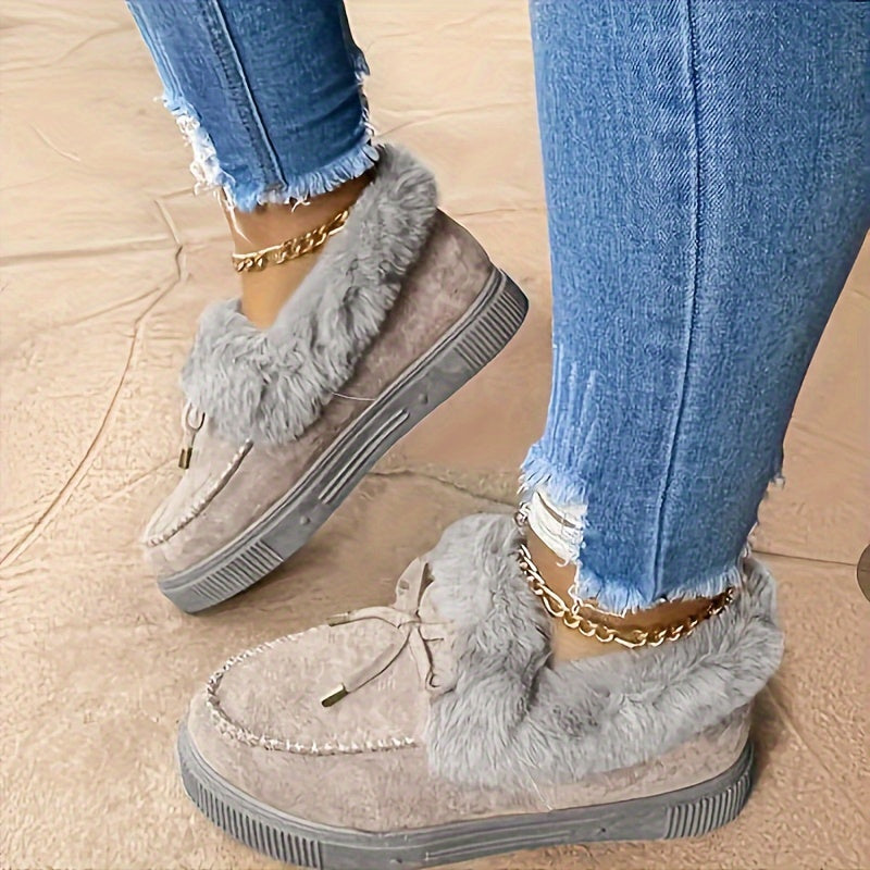 Women’s Faux Fur Trim Moccasin Shoes