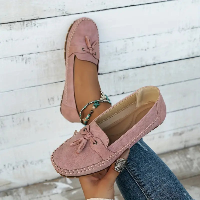 Women's Faux Suede Moccasins with Cushioned Footbed for Everyday Wear