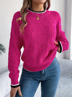 Women’s Textured Knit Crew Neck Sweater