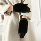 Women’s Faux Fur Cuff Winter Gloves