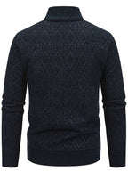 Cardigan da uomo con motivo geometrico e chiusura a zip
