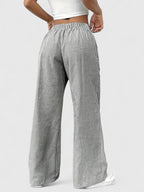 Women's Striped Wide Leg Trousers