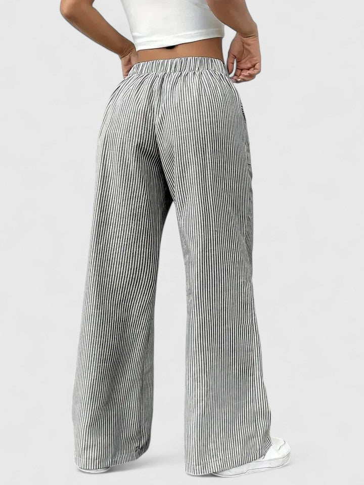 Women's Striped Wide Leg Trousers