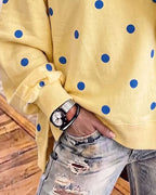 Oversized sweatshirt til kvinder med prikker