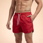 Men's Quick-Drying Swim Shorts with Drawstring Waist for Summer