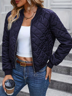Chaqueta bomber acolchada de diamante para mujer