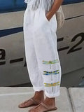 Damenhose mit Libellenmuster und legerem Schnitt