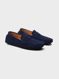 Herren Klassische Wildleder Penny Loafers mit handgefertigter Mokassinnaht und flexiblem Fahrsohle