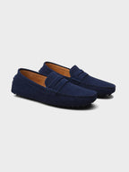 Herren Klassische Wildleder Penny Loafers mit handgefertigter Mokassinnaht und flexiblem Fahrsohle