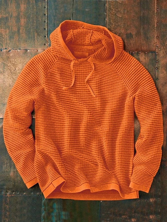 Pullover con cappuccio testurizzato da uomo