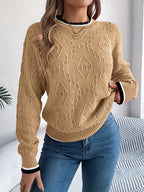 Women’s Textured Knit Crew Neck Sweater