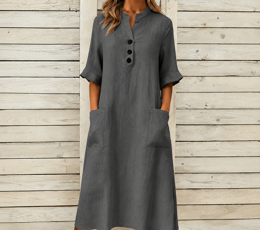 Women’s Button Pocket Midi Dress