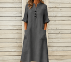 Women’s Button Pocket Midi Dress