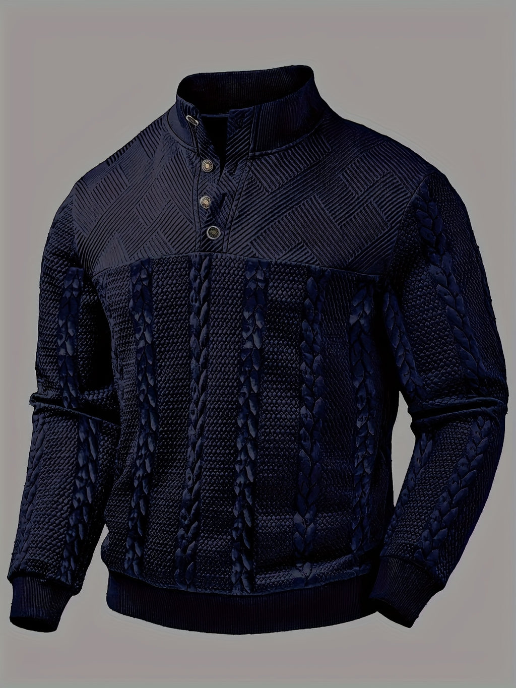 Herrenpullover mit strukturiertem Zopfmuster