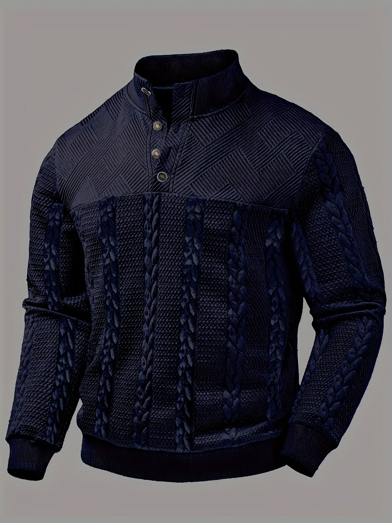 Herrenpullover mit strukturiertem Zopfmuster