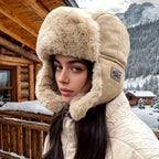 Women’s Faux Fur Trim Winter Trapper Hat