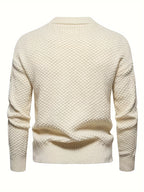 Kabelstrikket rundhalset sweater til mænd