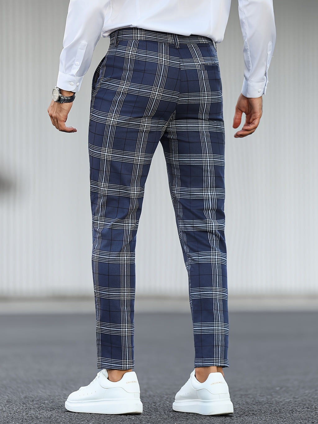 Herren-Slim-Fit-Hose mit Karomuster