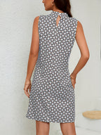 Women’s Geometric Print Sleeveless Dress with Elegant Relaxed Fit