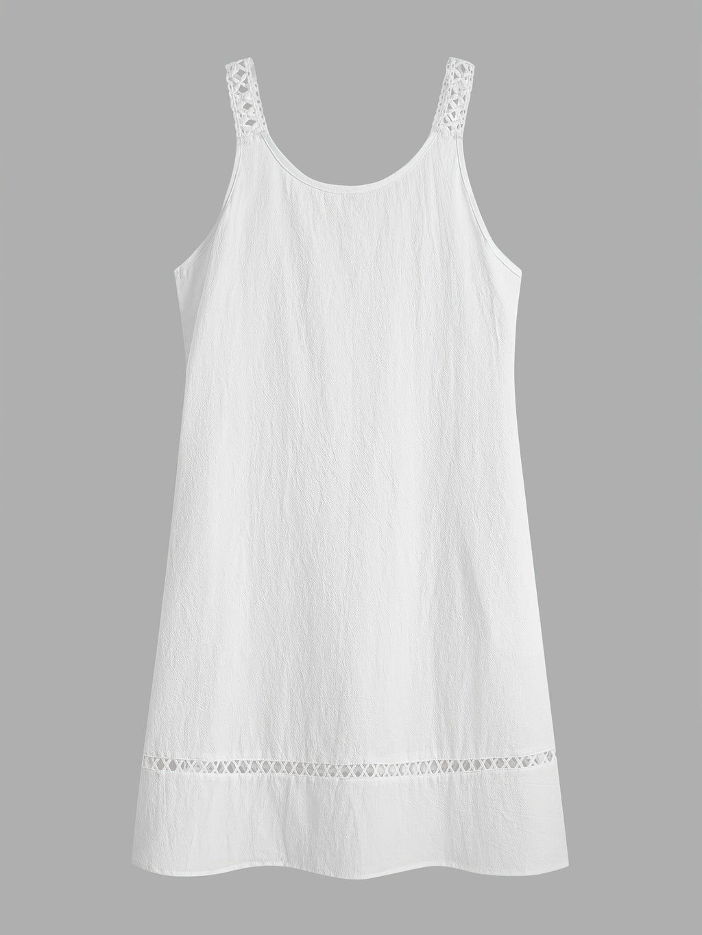 Women's Sleeveless V-Neck Lace Trim Casual Midi Dress