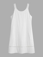 Women's Sleeveless V-Neck Lace Trim Casual Midi Dress