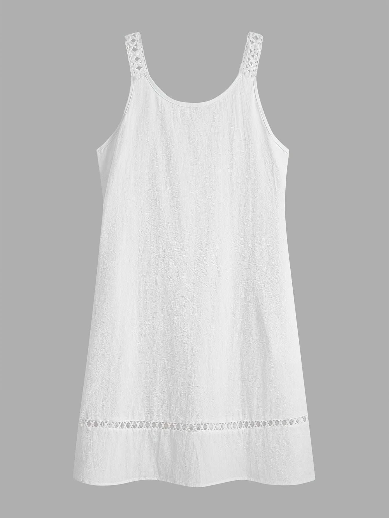 Women's Sleeveless V-Neck Lace Trim Casual Midi Dress