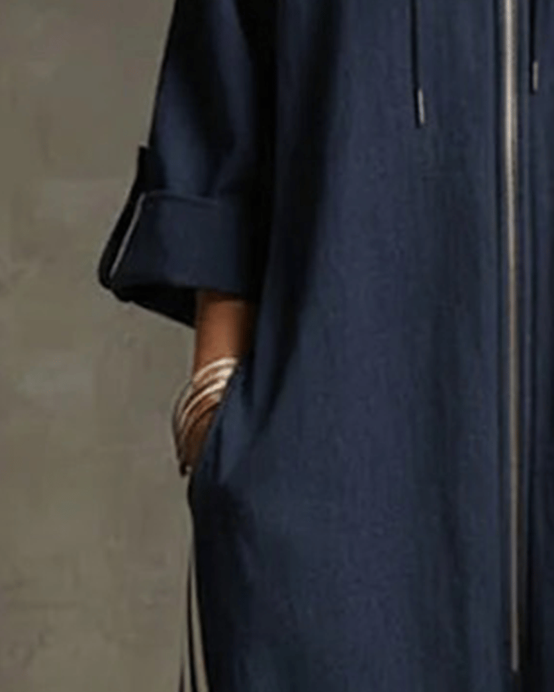 Damen-Jumpsuit mit Reißverschluss vorne und lockerem Jogger-Stil