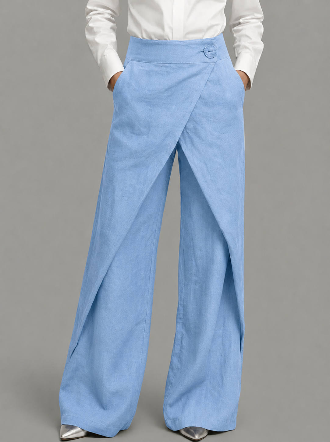 Pantalon large pour femme avec devant portefeuille