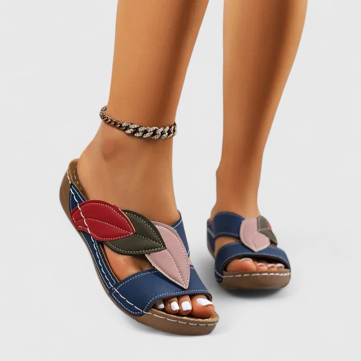 Damen Sandalen mit Blatt-Riemen und Komfort