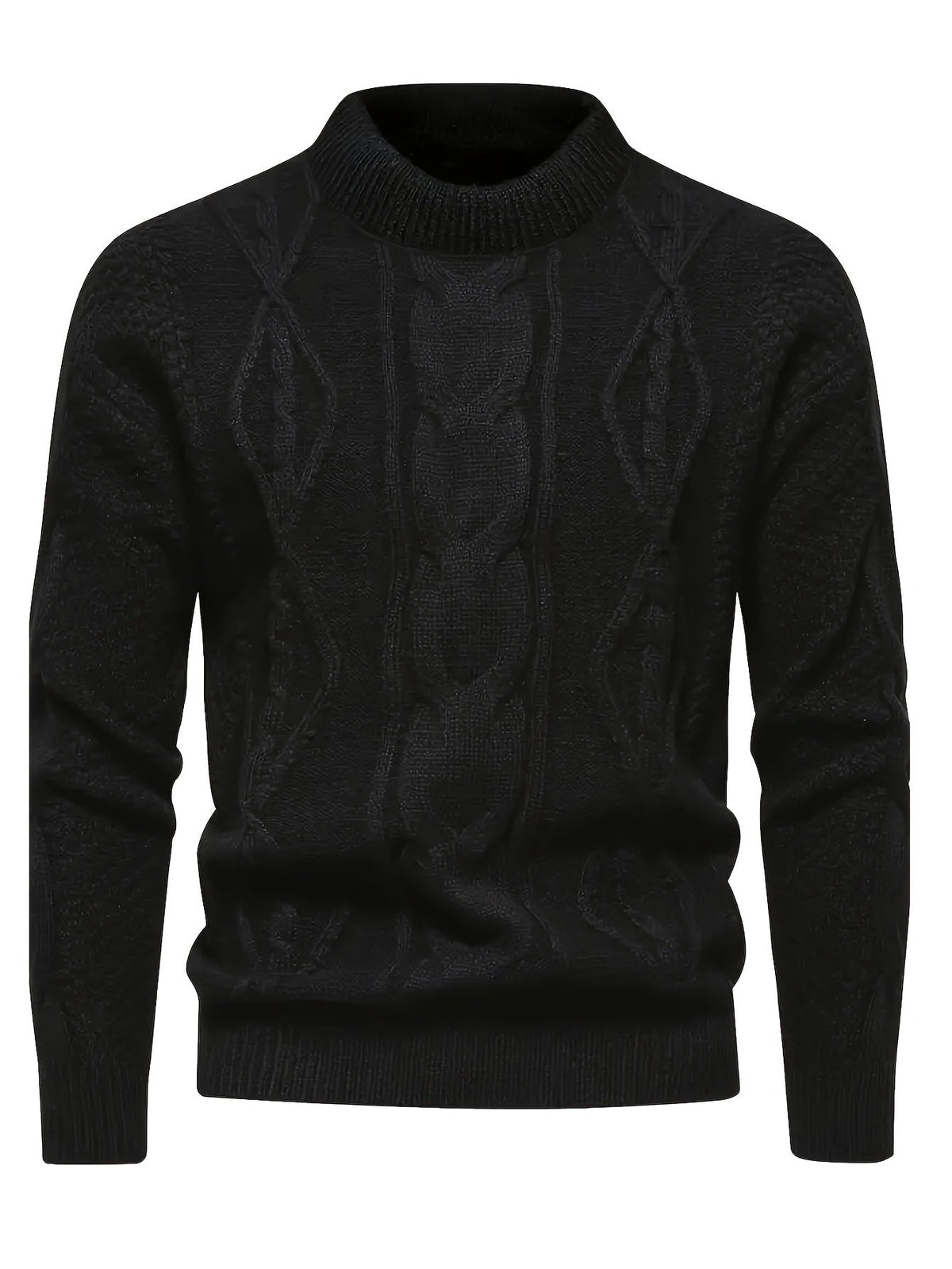 Maglione girocollo da uomo in maglia a trecce