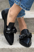 Women’s Bow Detail Textured Loafers