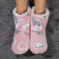 Women’s Plush Heart Pom-Pom Indoor Slipper Boots