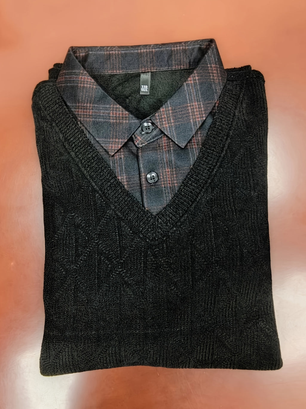 Men’s Layered Look V-Neck Knit Sweater