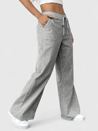 Women's Striped Wide Leg Trousers