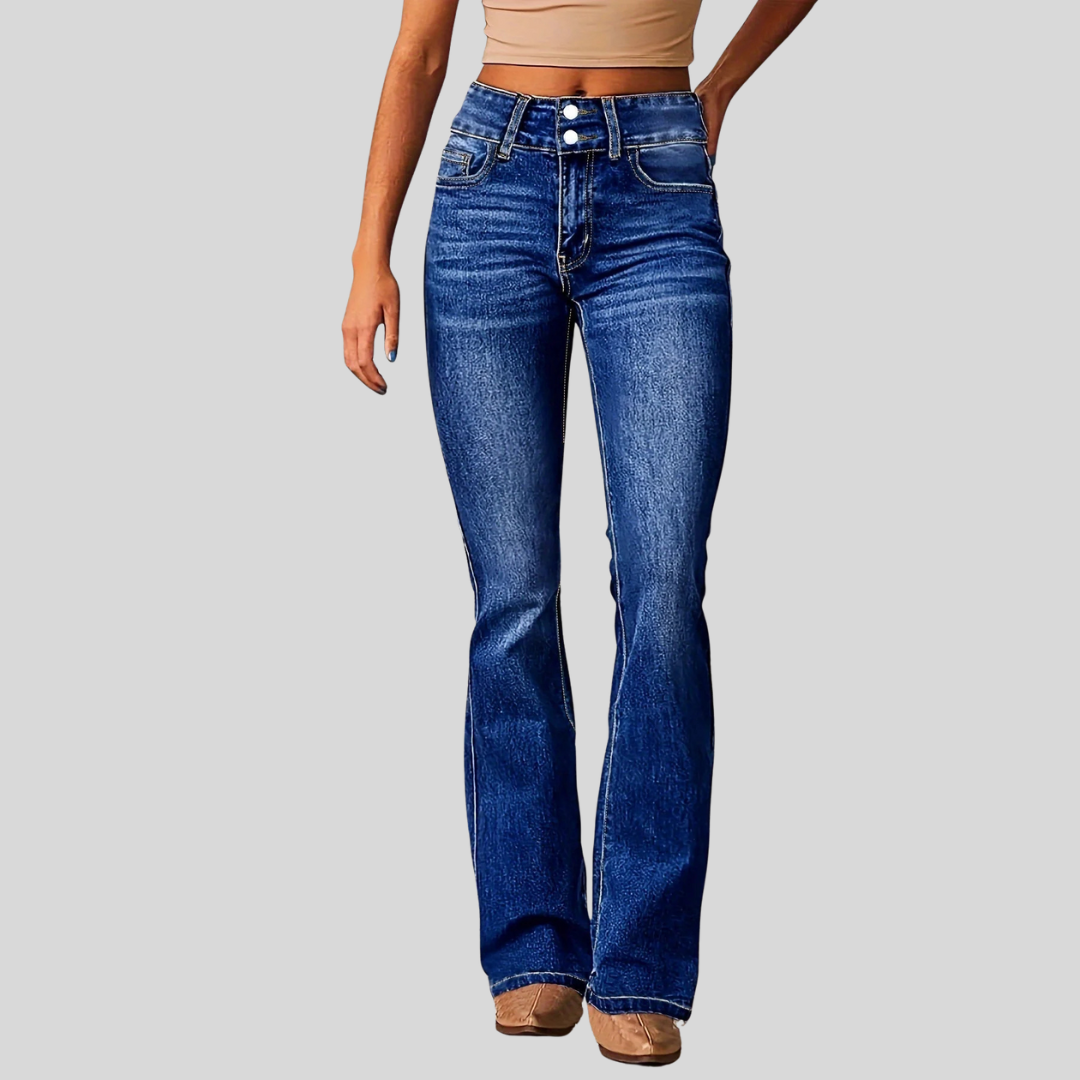 Damen-Bootcut-Jeans mit hoher Taille