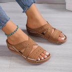 Bequeme Damensandalen für den Sommer mit Cut-Out-Riemendesign und gepolsterter Sohle
