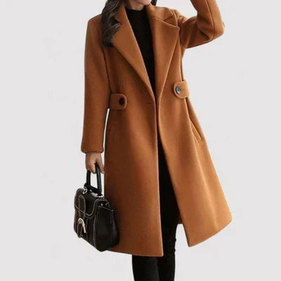 Women's Double-Breasted Longline Lapel Coat