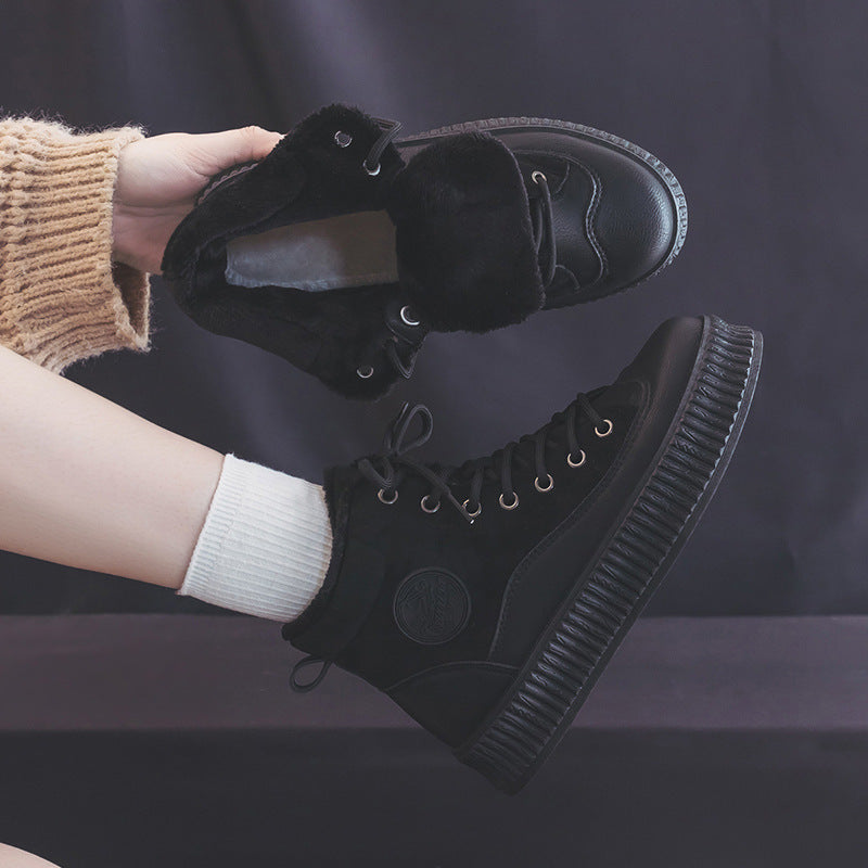 Women's Faux Fur Lined Lace-Up Boots