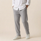 Men's Striped Tapered Trousers - Refined Casual Comfort