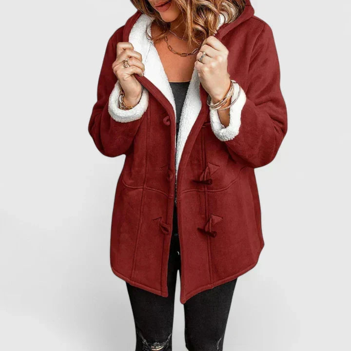 Women's Hooded Sherpa-Lined Toggle Jacket