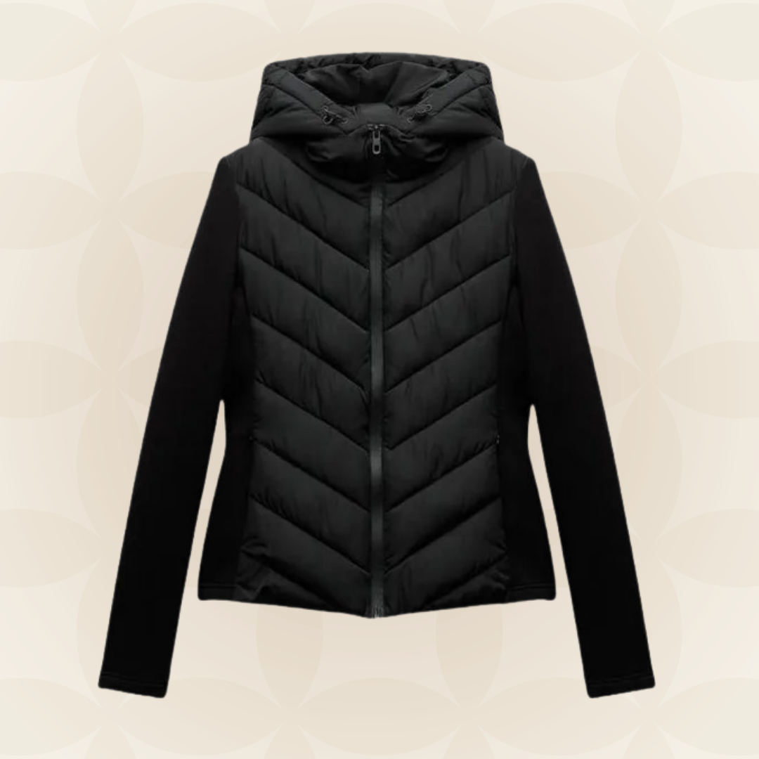 Veste matelassée hybride à capuche pour femme