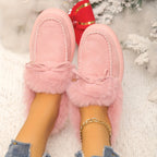 Mocassins pour femmes à bordure en fausse fourrure